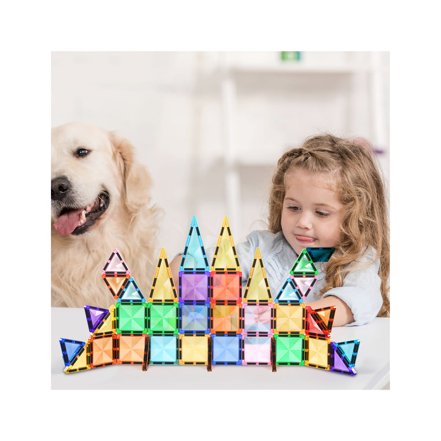 PicassoTiles Mini Diamond Travel Size 40pc Building Block Tile Set