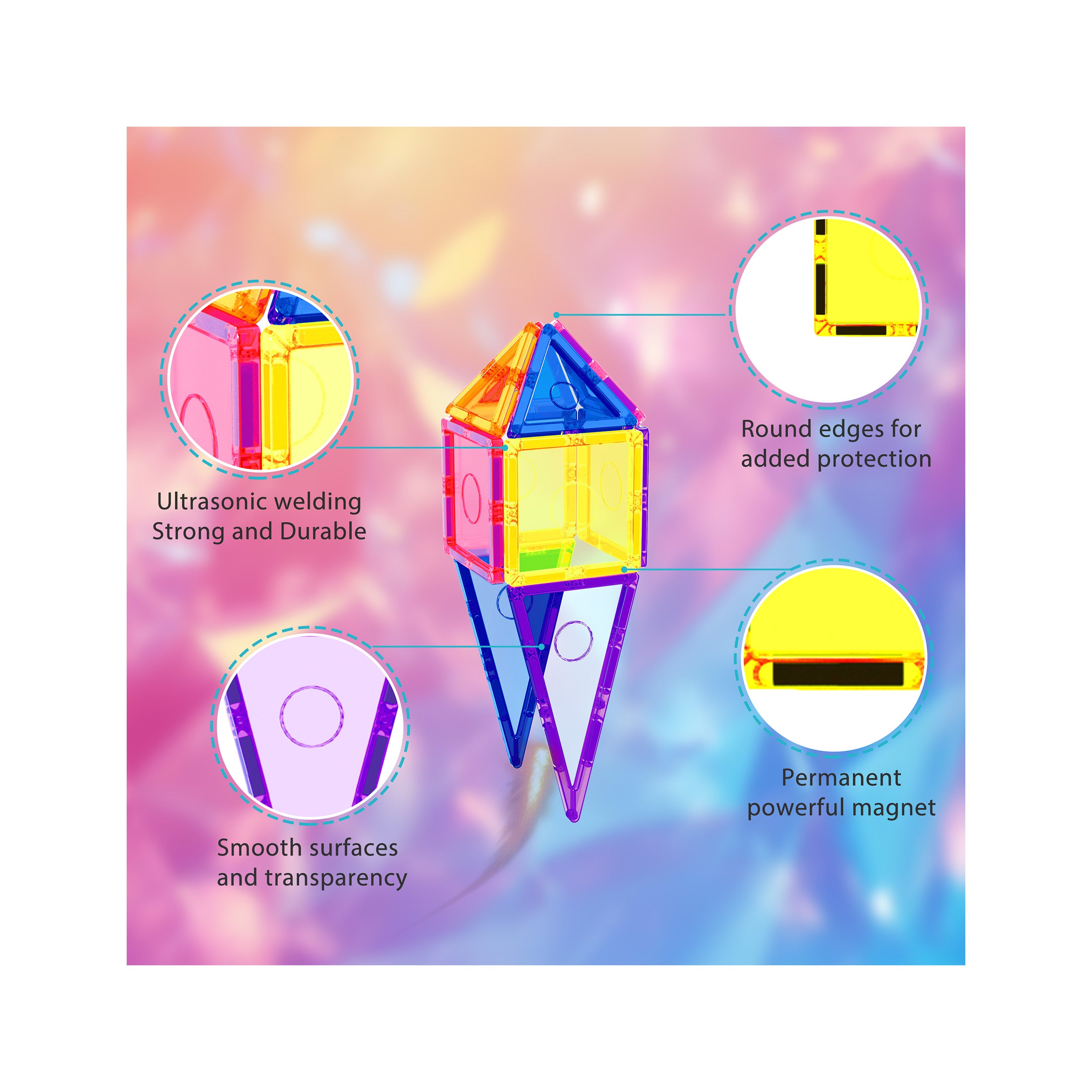 EverPlay 12pc Magnetic Tile Blocks