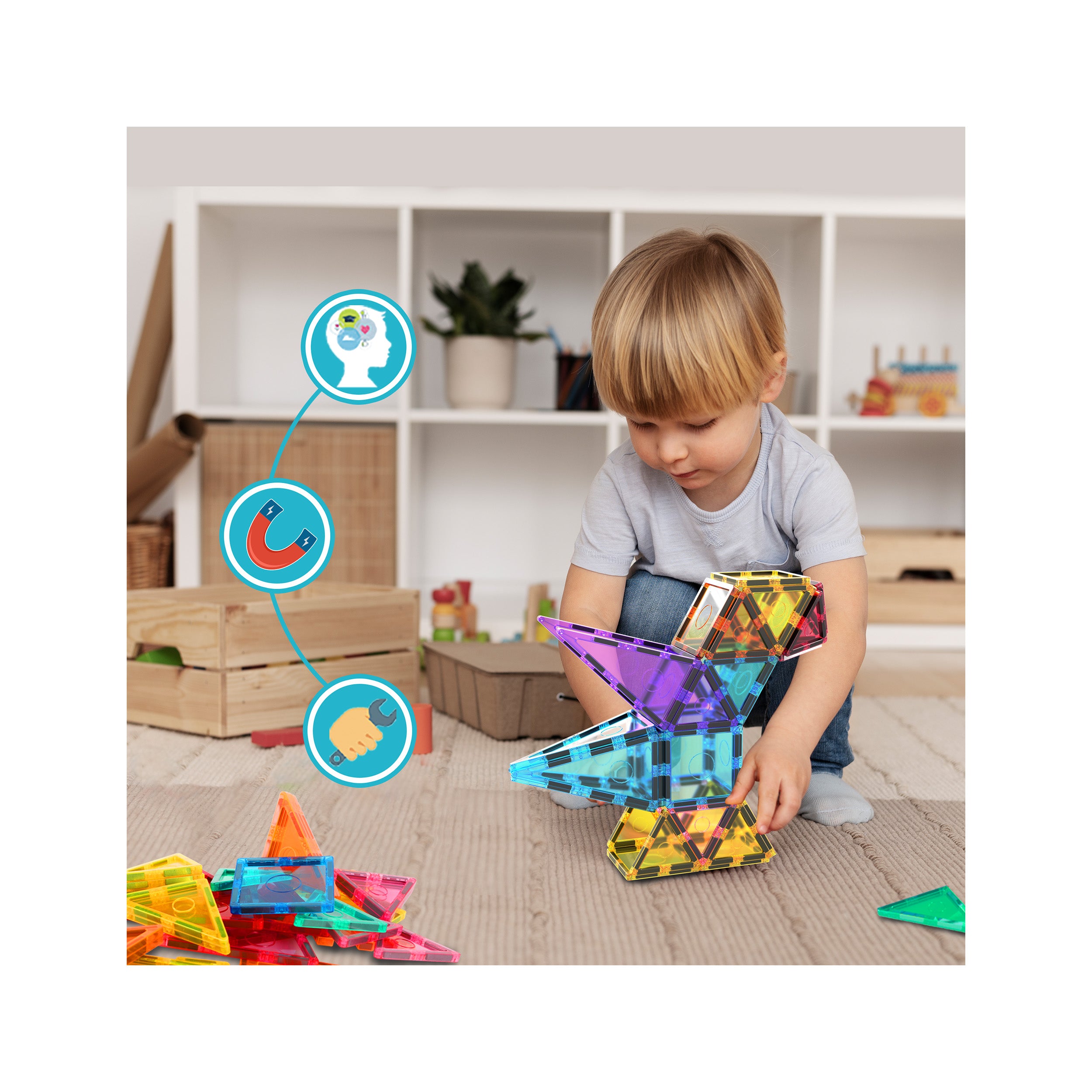 EverPlay 12pc Magnetic Tile Blocks · PicassoTiles