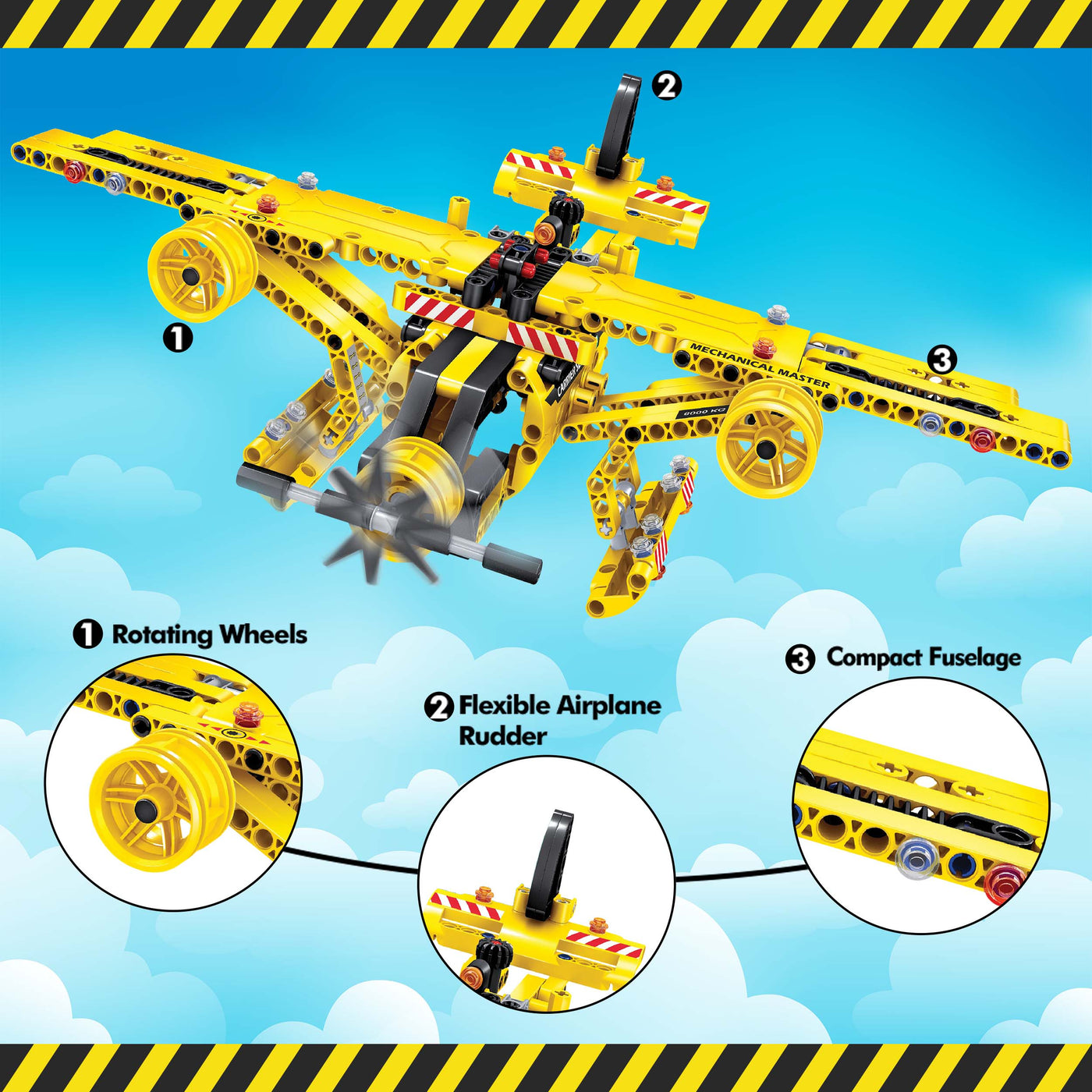 361 Piece 2-In-1 Flying Propeller Airplane & Dump Truck Model ...