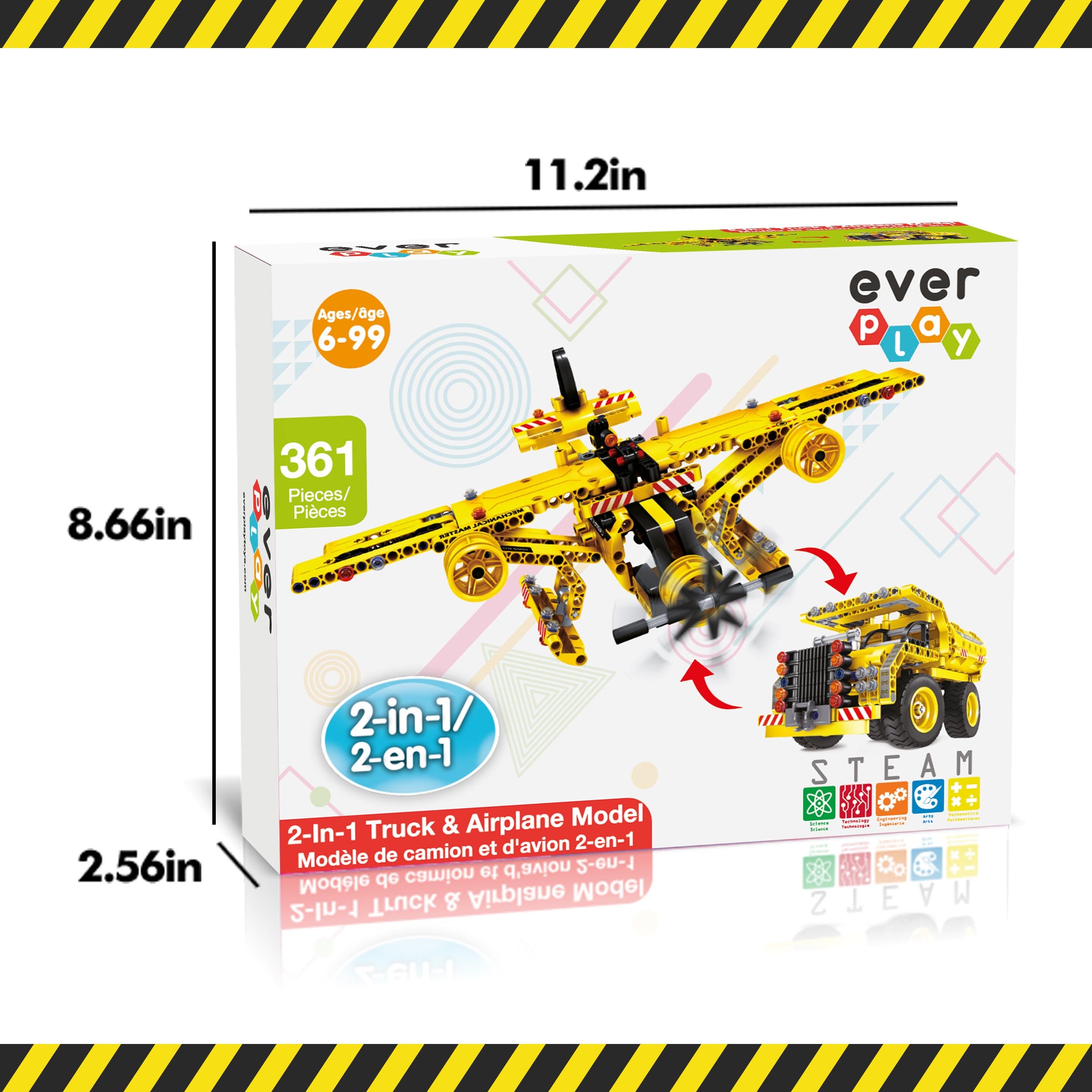 361 Piece 2-In-1 Flying Propeller Airplane & Dump Truck Model ...