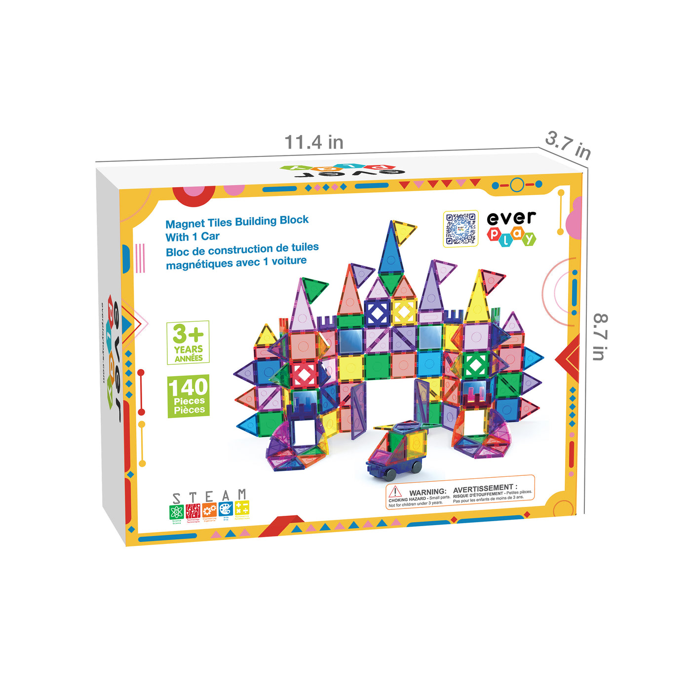Everplay 140 Piece Magnetic Tile Set