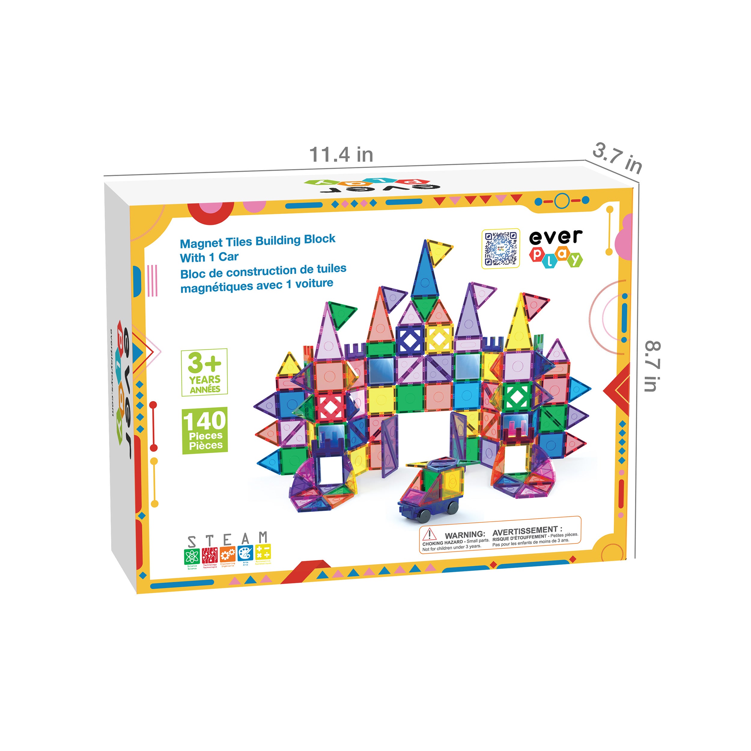 Everplay 140 Piece Magnetic Tile Set