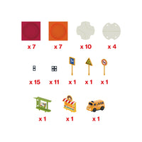 EverPlay 60pc Rotating Reversible Race Track Building Block Set with School Bus