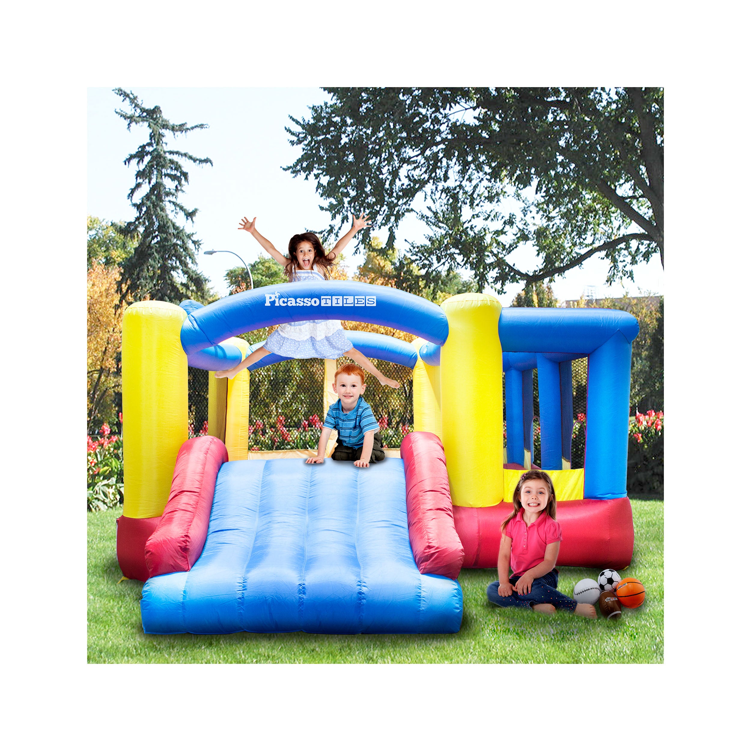 PicassoTiles Jump, Slide, and Dunk Bounce House