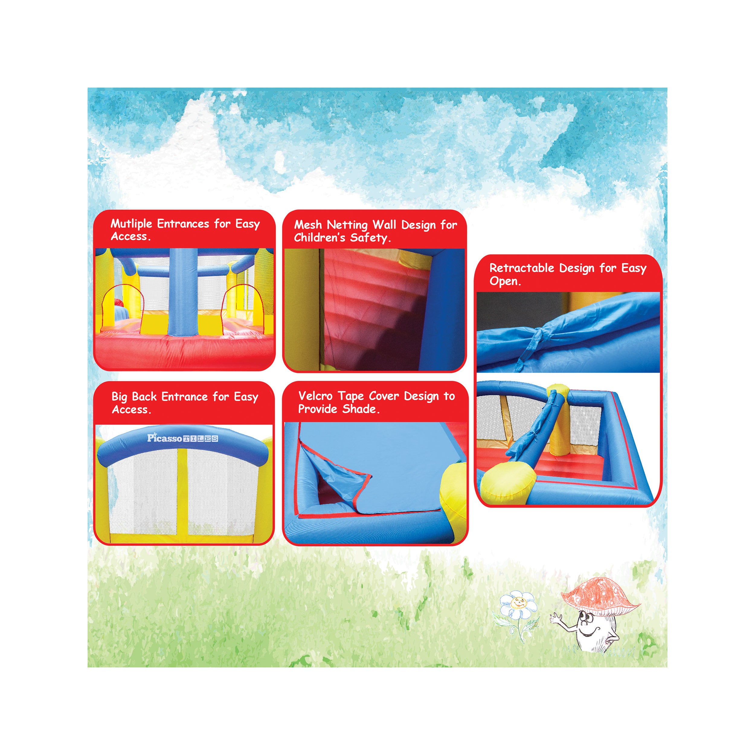 PicassoTiles Jump, Slide, and Dunk Bounce House