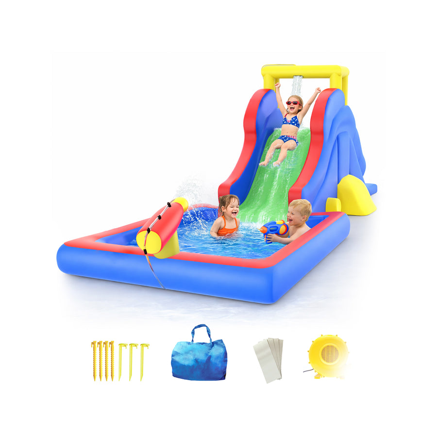 PicassoTiles Inflatable Water Slide Bounce House w/ Pool Area