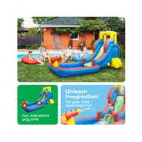 PicassoTiles Inflatable Water Slide Bounce House w/ Pool Area