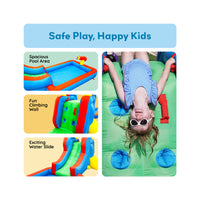 PicassoTiles Inflatable Water Slide Bounce House w/ Pool Area