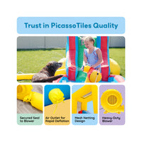 PicassoTiles Inflatable Water Slide Bounce House w/ Pool Area