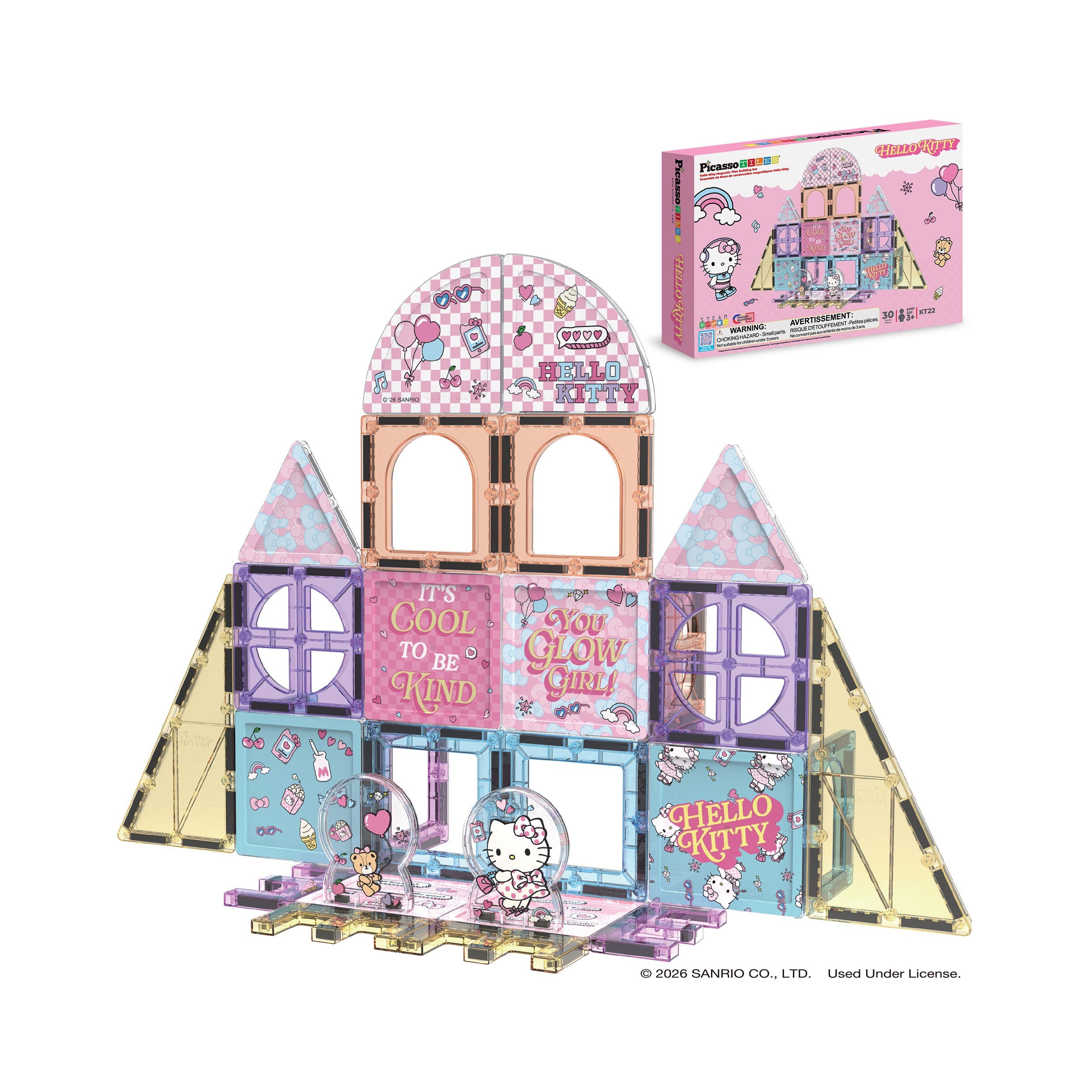 Hello Kitty® Magnetic Tile Building Set with 2 Figurines