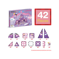 Kuromi PicassoTiles box showing a 42-piece breakdown of purple, pink, and character-themed magnetic tiles.