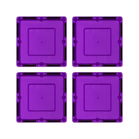 PicassoTiles 4 Piece 3" x 3" Purple Square Magnetic Tiles