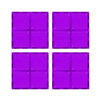 PicassoTiles 4 Piece 6" x 6" Purple Square Magnetic Tiles