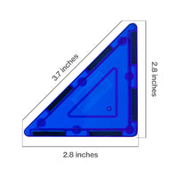 PicassoTiles 4 Piece Blue Right Triangle Magnetic Tiles