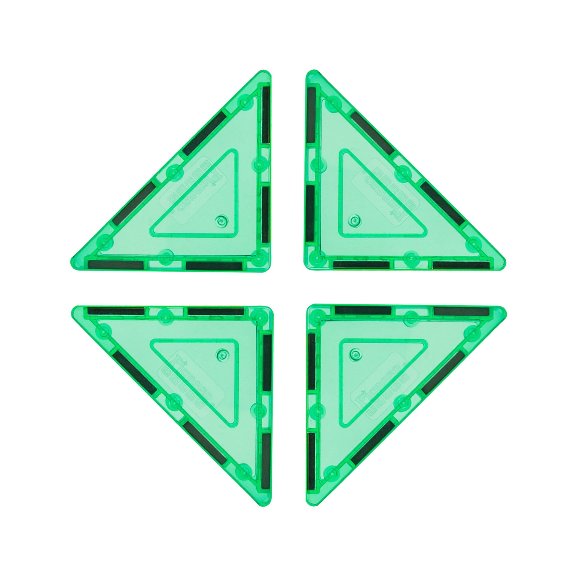 4 Piece Right Triangle Magnetic Tiles