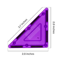 PicassoTiles 4 Piece Purple Right Triangle Magnetic Tiles