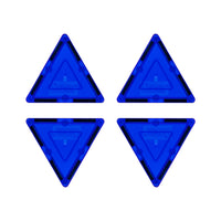 PicassoTiles 4 Piece Blue Small Triangle Magnetic Tiles