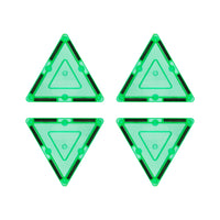PicassoTiles 4 Piece Green Small Triangle Magnetic Tiles