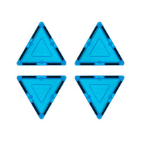 PicassoTiles 4 Piece Light Blue Small Triangle Magnetic Tiles