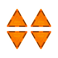 PicassoTiles 4 Piece Orange Small Triangle Magnetic Tiles