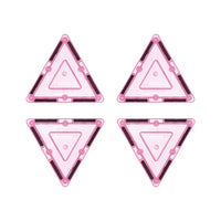 PicassoTiles 4 Piece Pink Small Triangle Magnetic Tiles