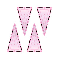 PicassoTiles 4 Piece Pink Tall Triangle Magnetic Tiles