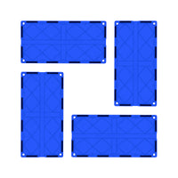PicassoTiles 4 Piece Blue Race Car Track Long Magnetic Tiles