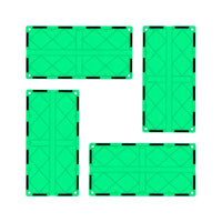 PicassoTiles 4 Piece Green Race Car Track Long Magnetic Tiles