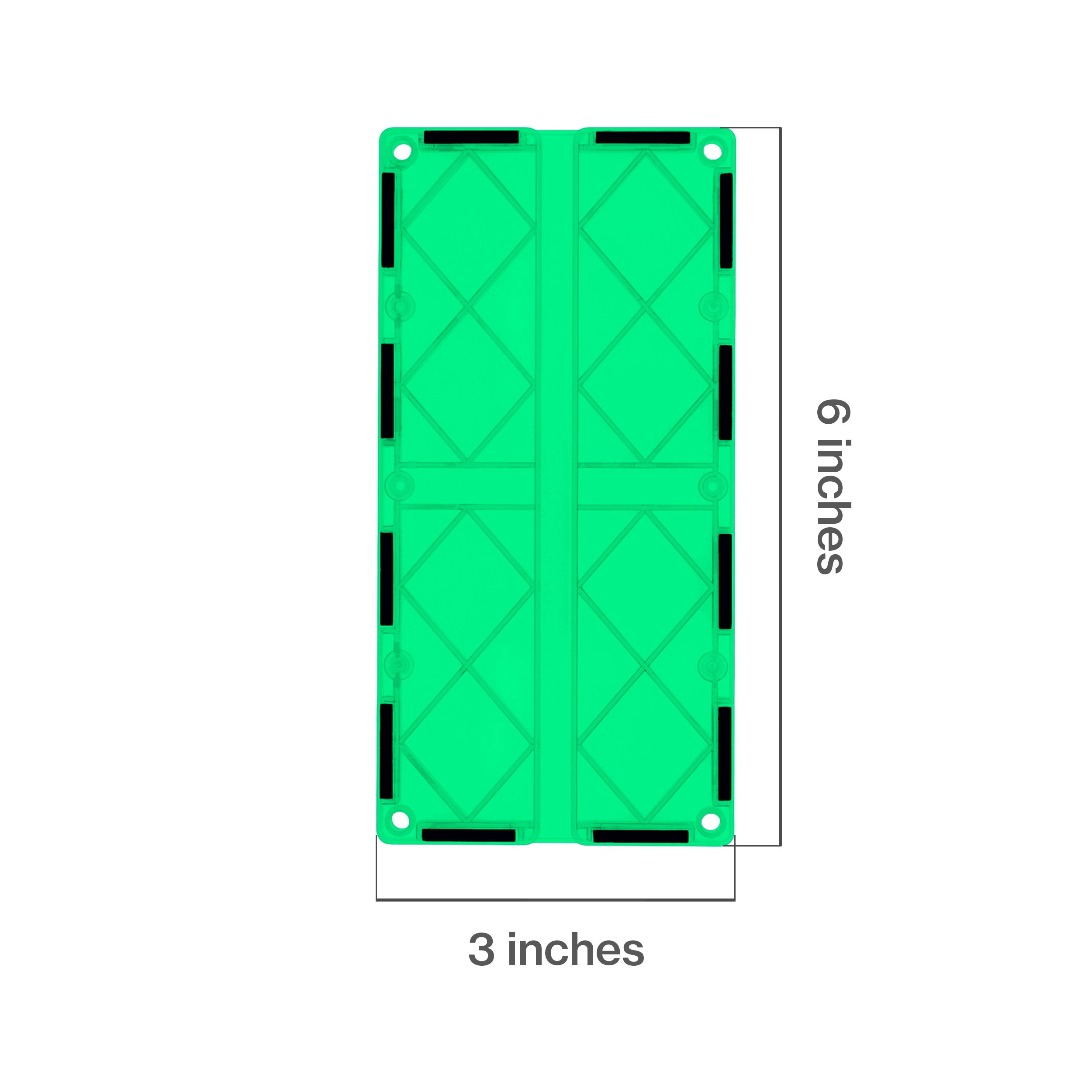 PicassoTiles 4 Piece Green Race Car Track Long Magnetic Tiles