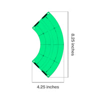 PicassoTiles 4 Piece Green Race Car Track Quarter Round Magnetic Tiles