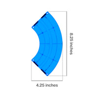 PicassoTiles 4 Piece Light Blue Race Car Track Quarter Round Magnetic Tiles