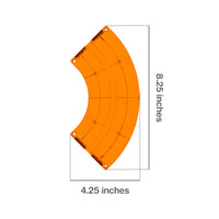 PicassoTiles 4 Piece Orange Race Car Track Quarter Round Magnetic Tiles
