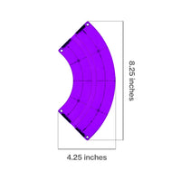 PicassoTiles 4 Piece Purple Race Car Track Quarter Round Magnetic Tiles