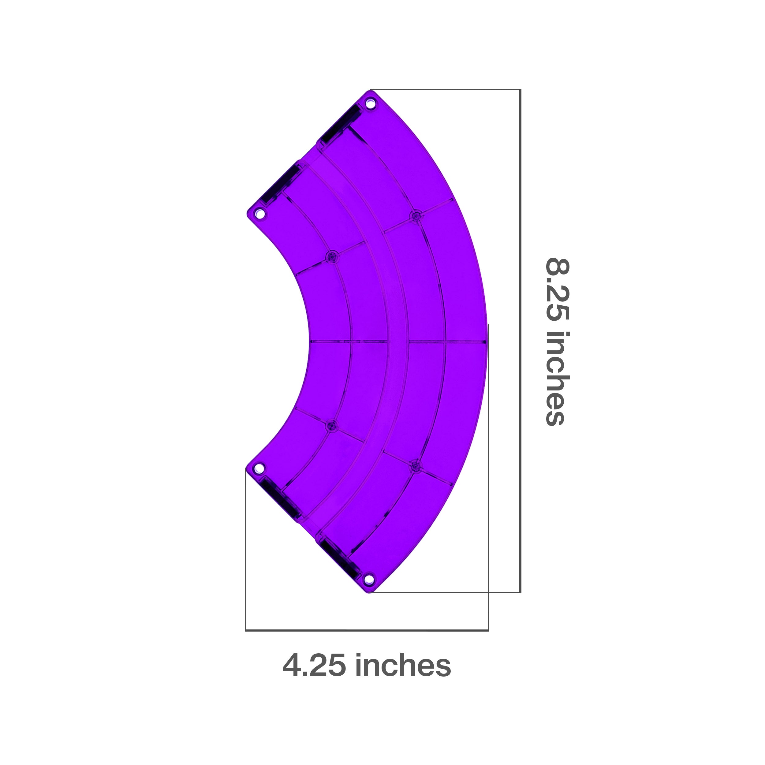 PicassoTiles 4 Piece Purple Race Car Track Quarter Round Magnetic Tiles