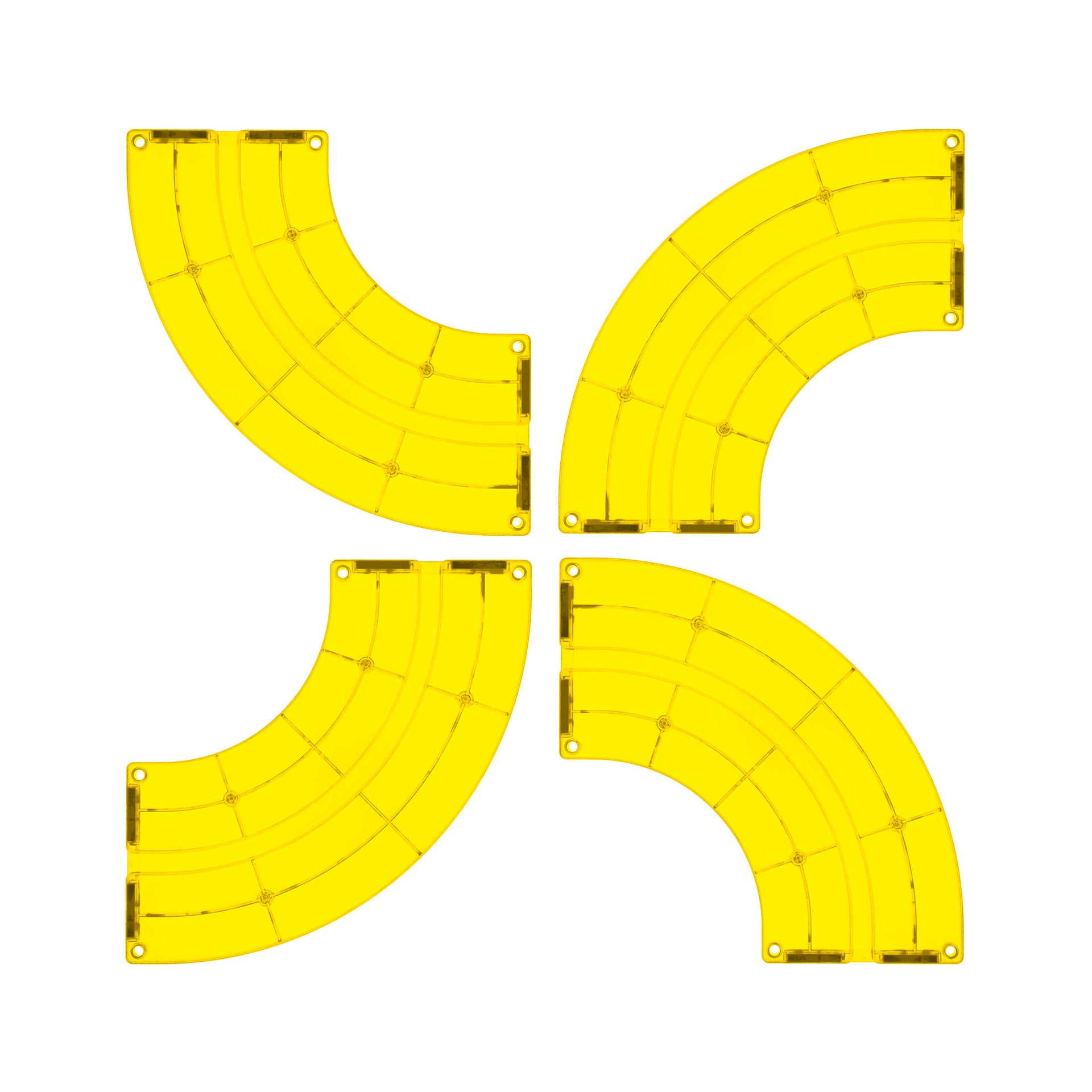 4 Piece Race Car Track Quarter Round Magnetic Tiles