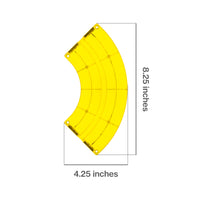 PicassoTiles 4 Piece Yellow Race Car Track Quarter Round Magnetic Tiles