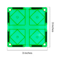 PicassoTiles 4 Piece Green Race Car Track Short Magnetic Tiles
