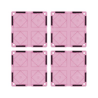 PicassoTiles 4 Piece Pink Race Car Track Short Magnetic Tiles