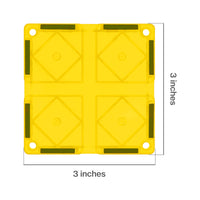PicassoTiles 4 Piece Yellow Race Car Track Short Magnetic Tiles