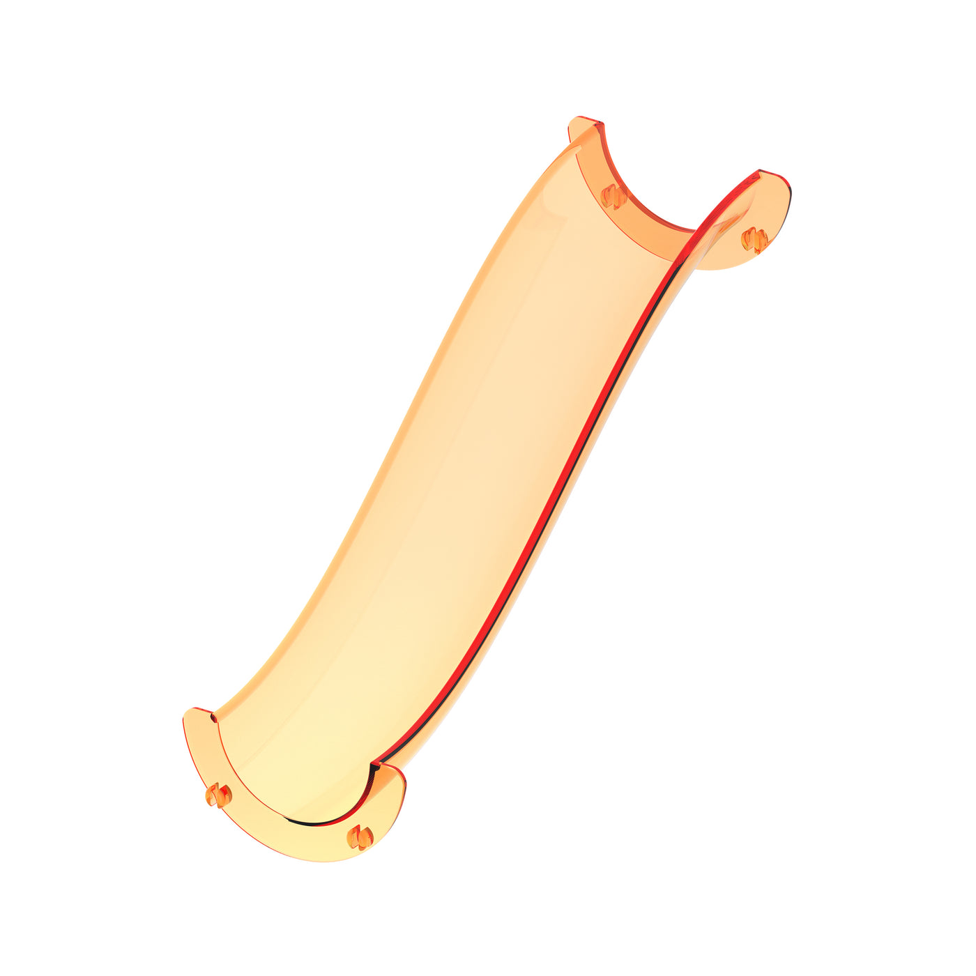 Translucent orange s-curve plastic track piece 