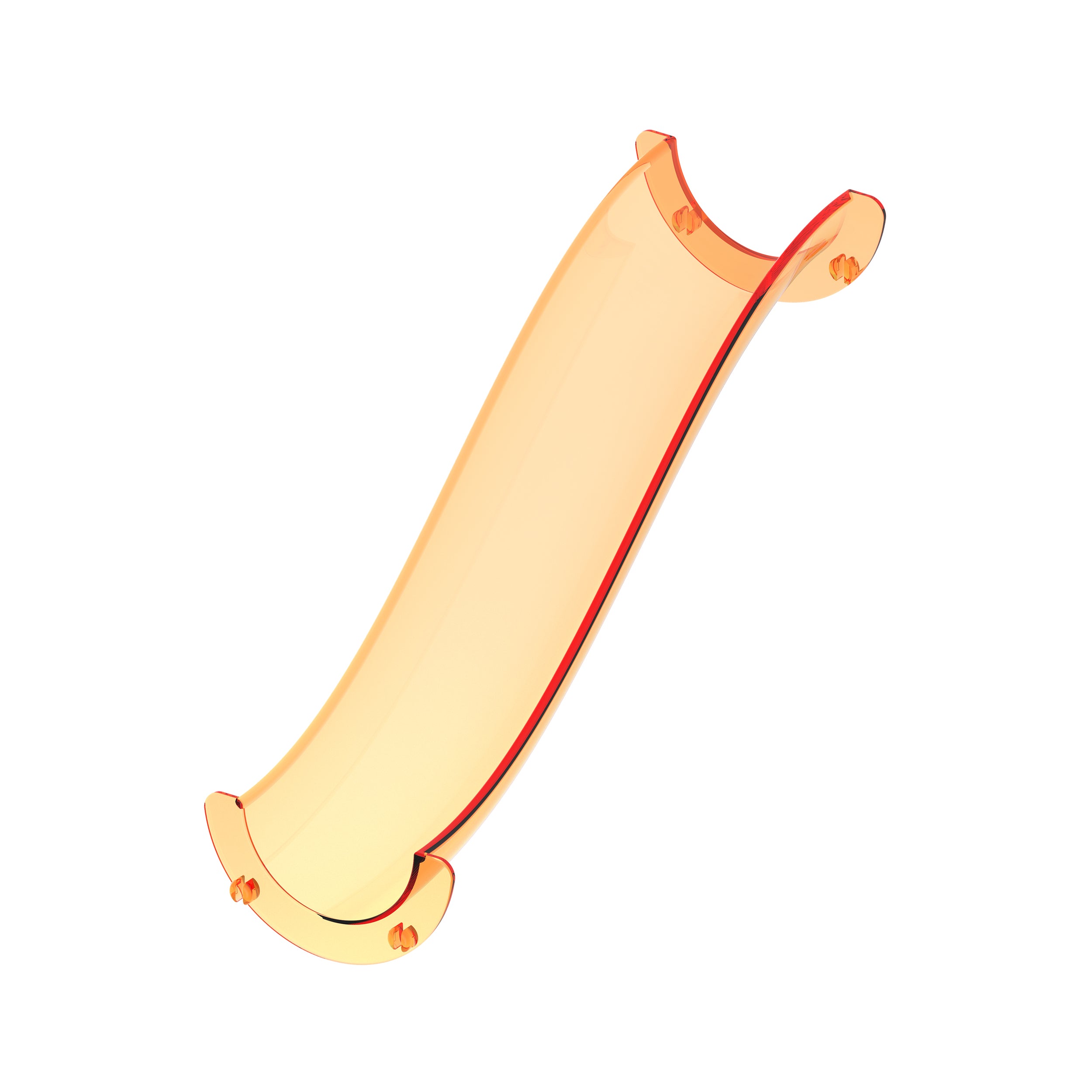 Translucent orange s-curve plastic track piece 