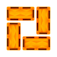 PicassoTiles 4 Piece Orange Rectangle Prism Surface Magnet Tiles