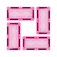 PicassoTiles 4 Piece Pink Rectangle Prism Surface Magnet Tiles