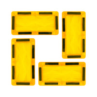 PicassoTiles 4 Piece Yellow Rectangle Prism Surface Magnet Tiles