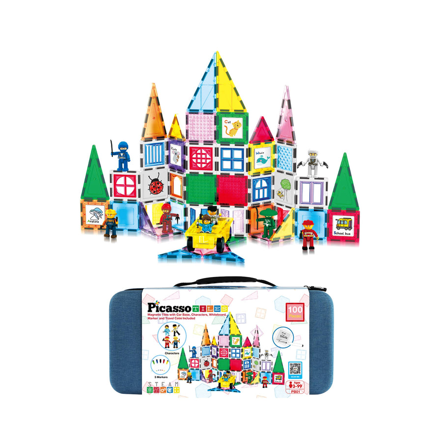 PicassoTiles Magnetic Builders Set - 100 Pieces