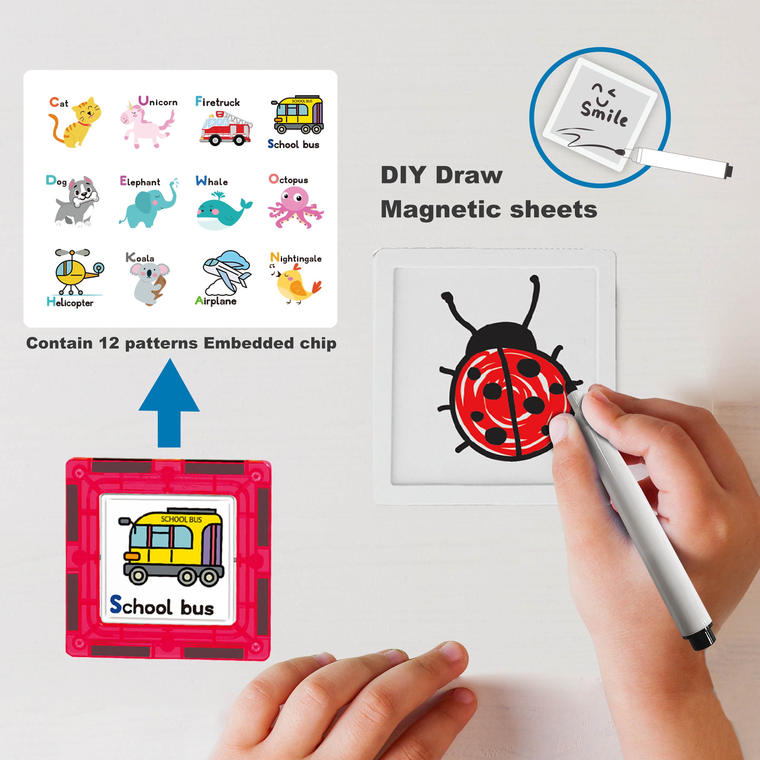 ピカソ　タイル　置物 Amazon.com: PicassoTiles 100pc Magnet Tile Construction