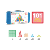 PicassoTiles Magnetic Tiles with Toy Carry Case - 101 Pieces