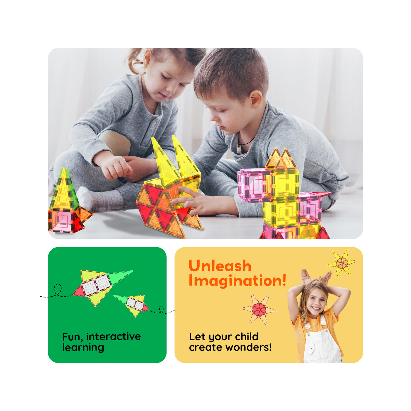 PicassoTiles Magnet Tile Building Block Classic 12pc Set