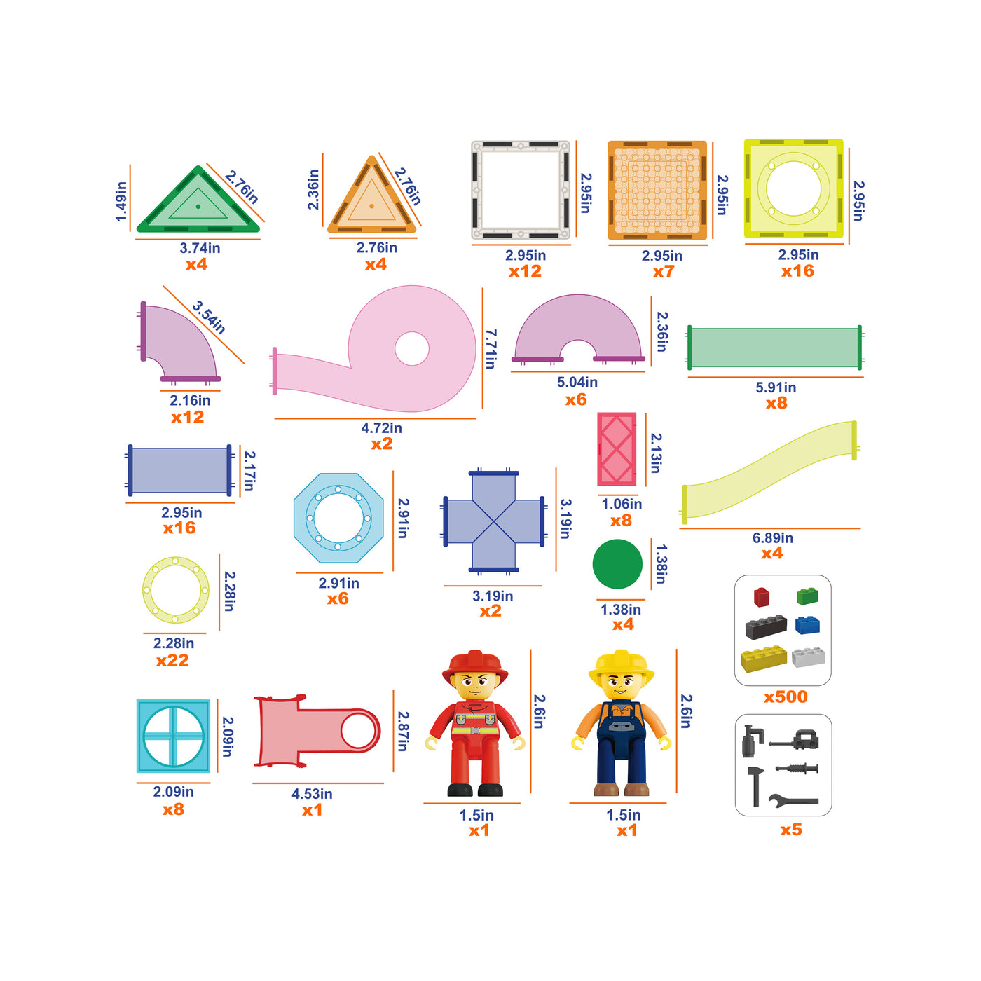 PicassoTiles 3-in-1 Marble Run, Magnetic Tiles, and Interlocking Bricks Set with Storage Bin - 650 Pieces